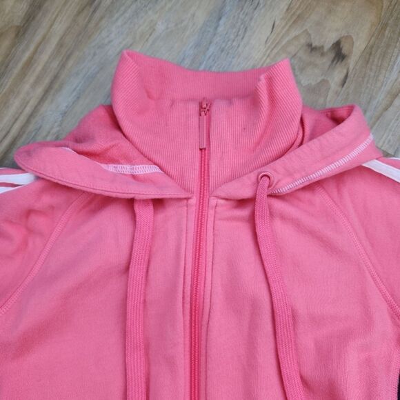 🩵Adidas Vintage Coral Zippered Hoodie Short Sleeve Jacket Small - Picture 5 of 12